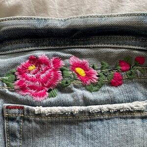 Miss Me Blue Reto Boot Cut Jeans with beautiful Floral Embroidery